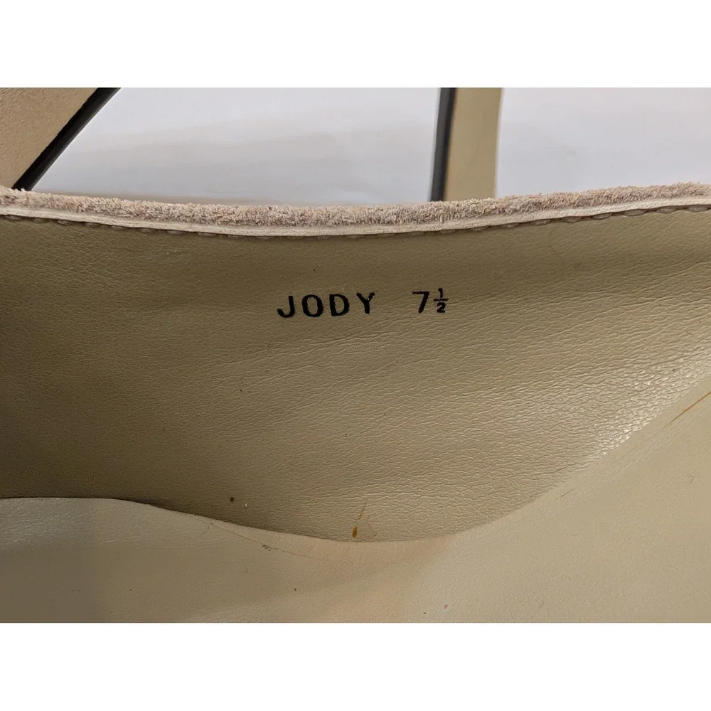 Yellow Box Jody Embellished Rhinestone Square Toe Beige Heel Mules Size 7.5 - Picture 3 of 9
